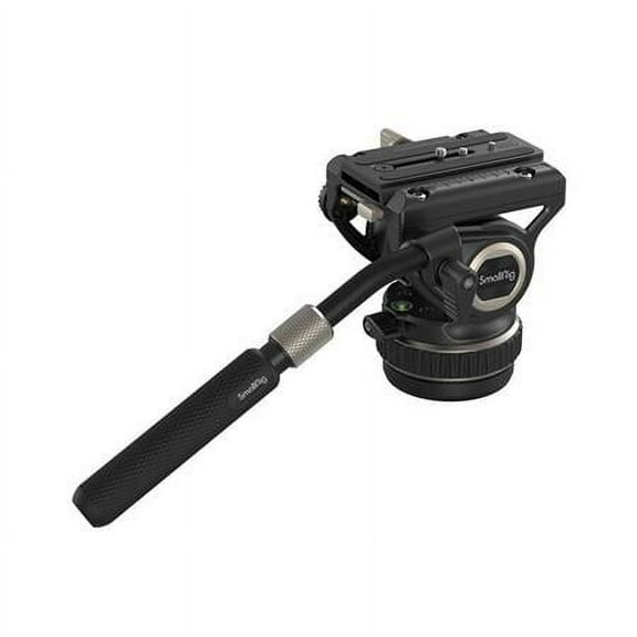 SmallRig DH10 Heavy Duty Tripod Fluid Video Head with Flat Base Quick Release Plate for Manfrotto Video Head Mount Plate, Load up to 22Ibs, for Video Cameras, DSLR Cameras 4165