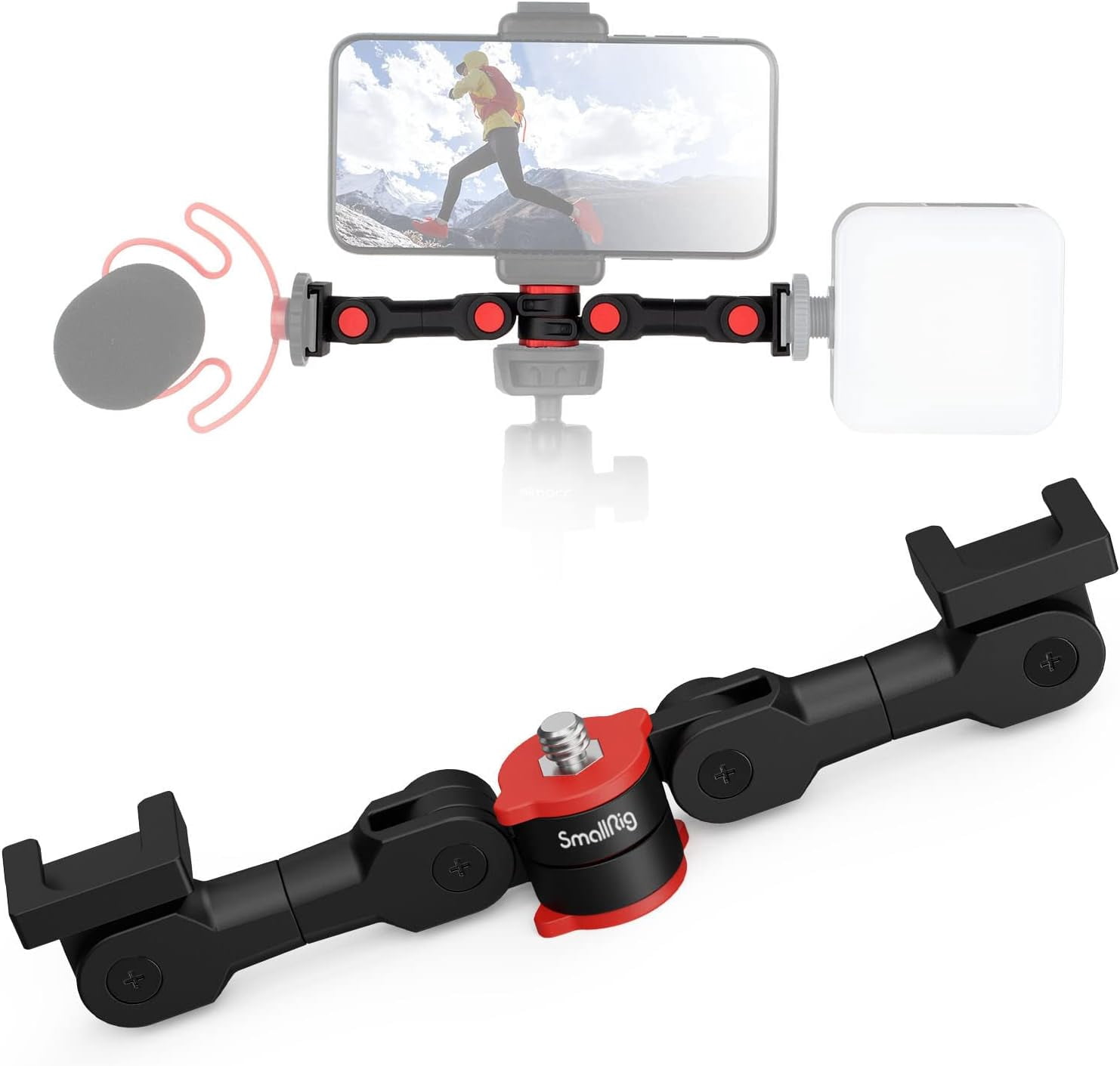 SmallRig Dual Cold Shoe Mount Extension Bar Universal Cold Shoe Adapter ...