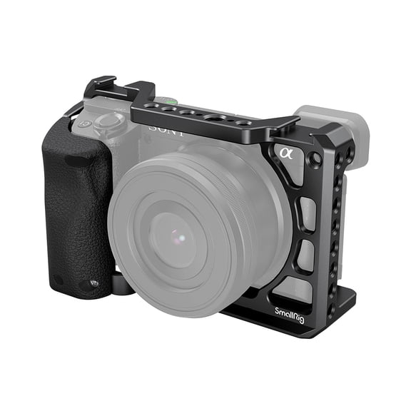 SmallRig Full Camera Cage with Silicon Handle for Sony A6100/A6300/A6400 Camera, Black