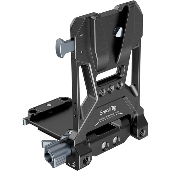SmallRig V-Mount Battery Plate, V Lock Battery Mounting Plate with 1/4"-20 & 3/8"-16 Threaded Holes, L-Shape Compact & Foldable Tool-Free V Mount Battery Plate for DSLR Camera, Gimbals & Tripod - 4505