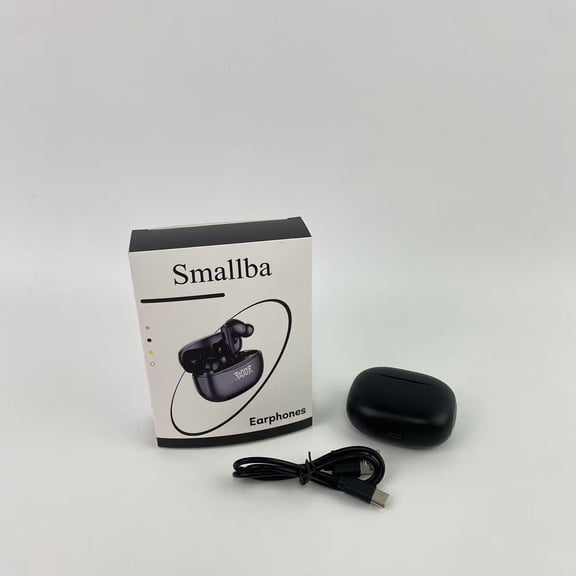 Smallba Earphones,Wireless Earbuds Bluetooth Headphones Deep Bass Stereo Sound Ear Buds Waterproof Earphones 68Hrs Playback with Wireless Charging Case & Mic Black