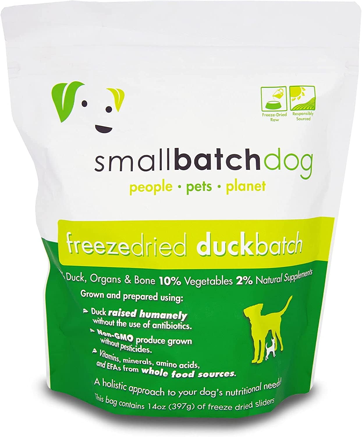Smallbatch Pets FreezeDried Premium Raw Food Diet for Dogs, Duck