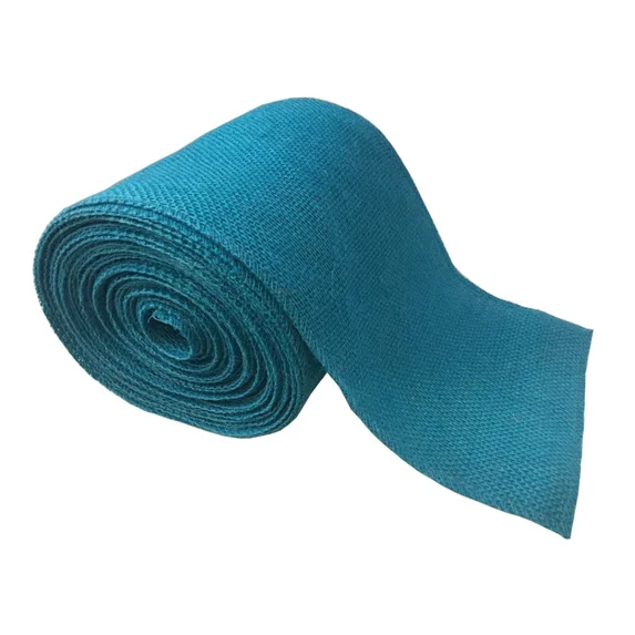 Burlap Fabrics Serged Burlap Ribbon Jade - 6 Inch Wide with Sewn Edges