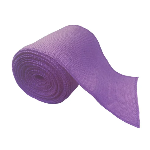 Burlap Fabrics Serged Burlap Ribbon Purple - 6 Inch Wide x 10 Yard Roll with Sewn Edges Made in USA