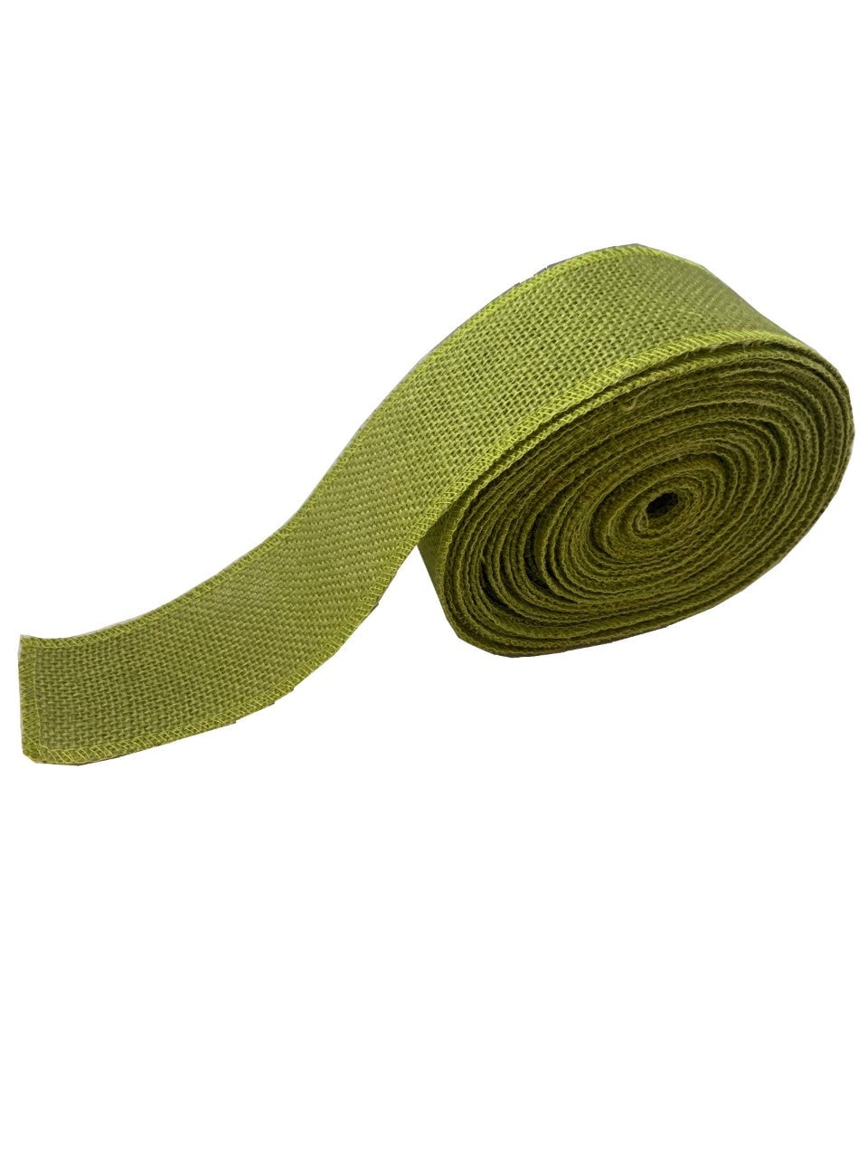 Smaller Serged Burlap Ribbons-Avocado,2 Inch