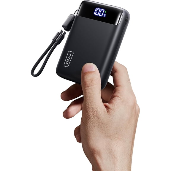 Smallest 20000mAh Power Bank, 22.5W PD Fast Charging Portable Charger with Detachable Cable, Flight-Safe Battery Pack with LED Display for Travel Xiaomi iPhone 17 16 Samsung S26 iPad etc