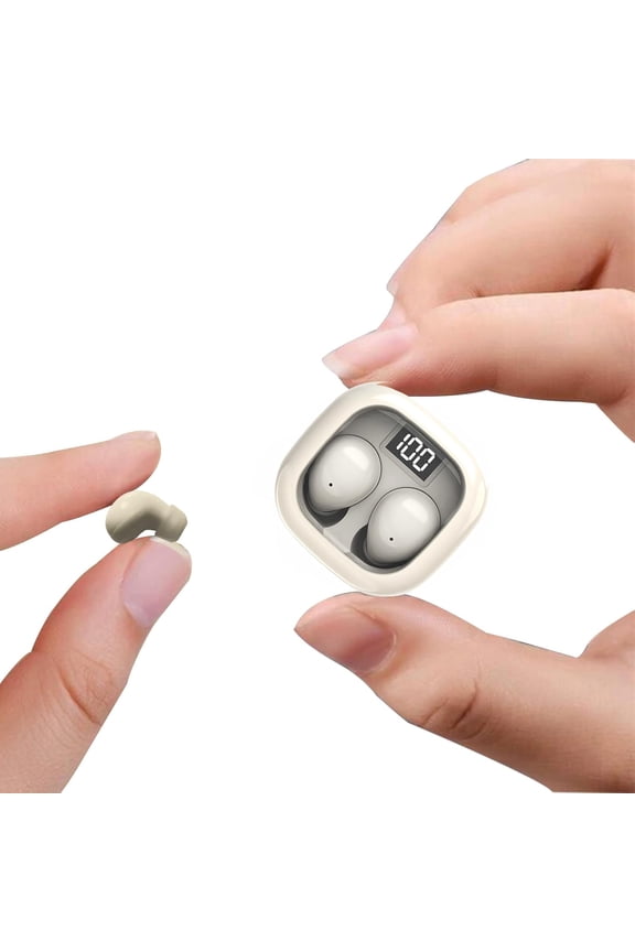 Smallest Invisible Mini Earbuds Wireless Bluetooth, Low Profile Micro Tiny Discreet Hidden Earbuds for Work,Invisible Sleep Wireless Earphone IPX6 Waterproof for Small Ear Canals(Beige)