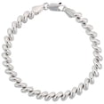 thumbnail image 1 of Smallest Sterling Silver 6mm San Marco Bracelet for Women Italy 1/4 inch wide 7 inch long, 1 of 2