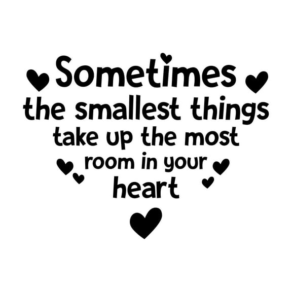 Smallest Things Take Up Most Room Baby Love Quote Vinyl Wall Decal Art Sticker Wall Art Sticker Designs Vinyl Stickers For Home House Walls Rooms Windows Bedroom Decoration Size (28x28 inch)