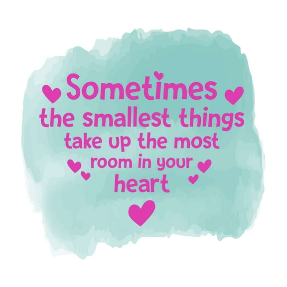 Smallest Things Take Up Most Room Love Quote Nursery Wall Decal Watercolor Design Wall Art Sticker Designs Vinyl Stickers For Home House Walls Rooms Windows Bedroom Decoration Size (12x12 inch)