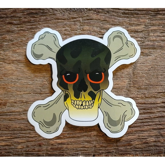 Smallmouth Bass Skin Skull Sticker Decal