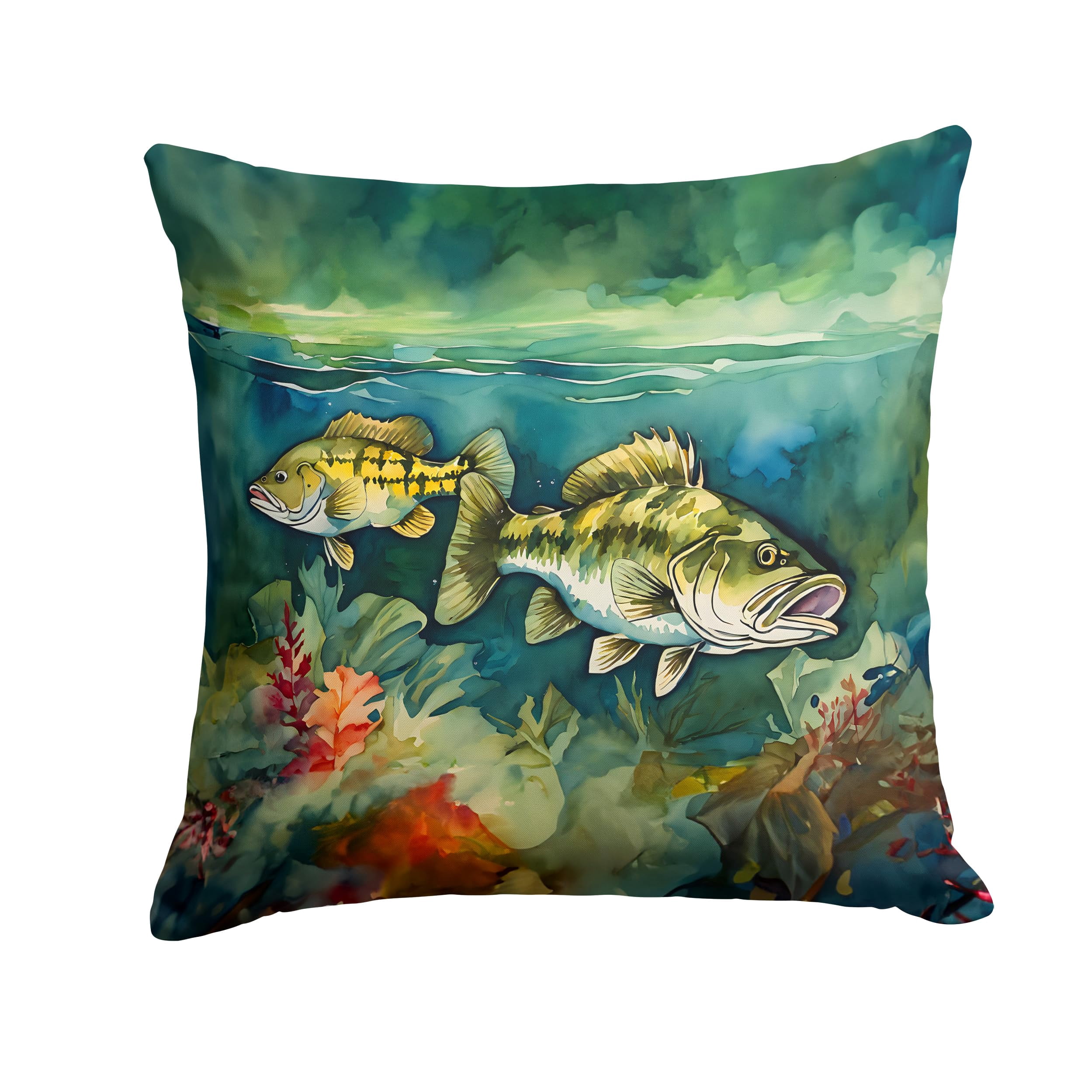 Smallmouth Bass Throw Pillow 18 in x 18 in