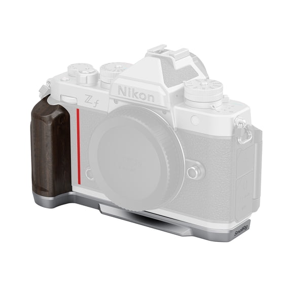 SmallRig L-Shaped Mount Plate with Wooden Handle for Nikon Z f Camera, Silver