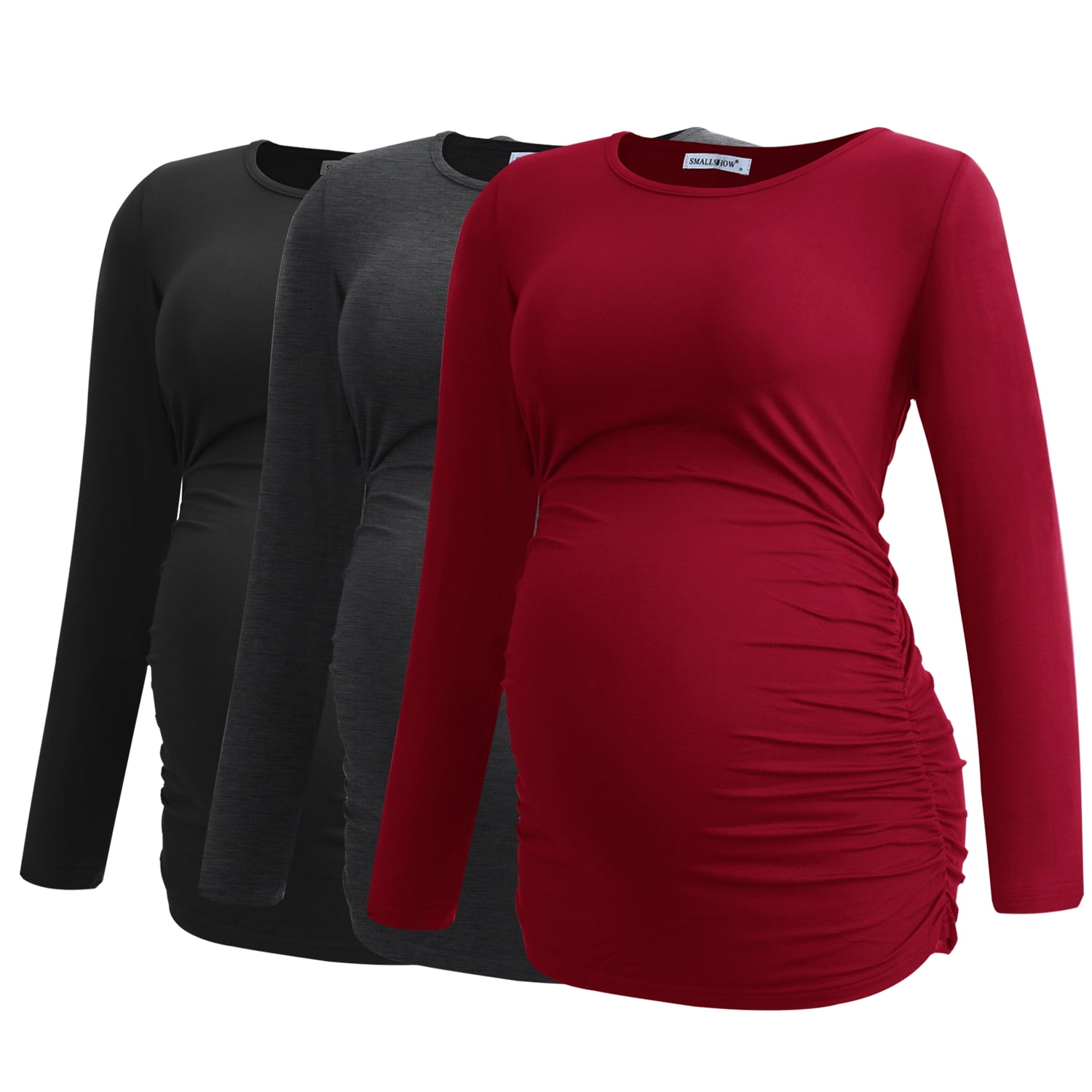 Smallshow Long Sleeve Pregnancy Shirts Tops Maternity Clothes for Women