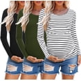 thumbnail image 1 of Long Sleeve Pregnancy Shirts Tops Maternity Clothes for Women 3-Pack, 1 of 6