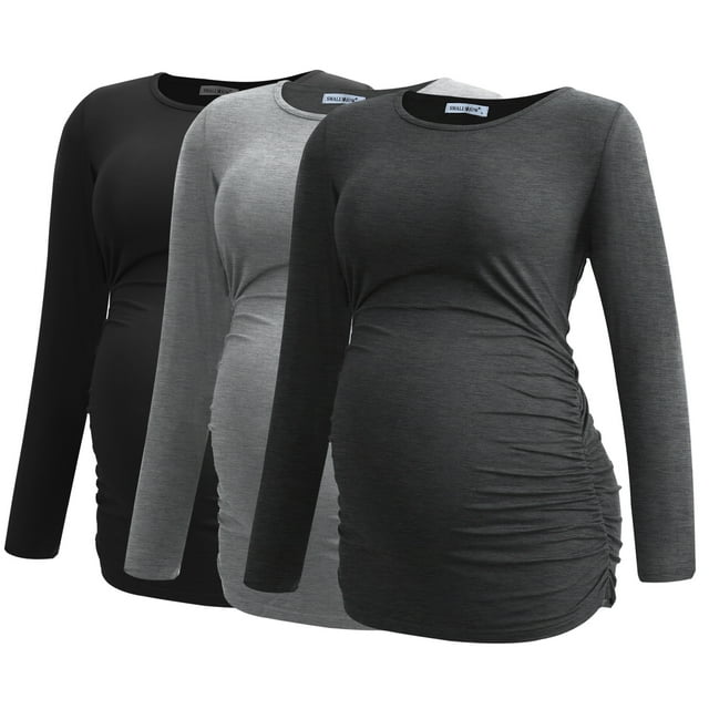 Smallshow Long Sleeve Pregnancy Shirts Tops Maternity Clothes for Women ...