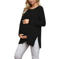 thumbnail image 1 of Maternity Clothes Long Sleeve Side Split Maternity Shirts Tops for Women, 1 of 5