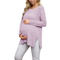 thumbnail image 1 of Maternity Clothes Long Sleeve Side Split Maternity Shirts Tops for Women, 1 of 6