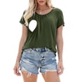 thumbnail image 1 of Maternity Clothes for Women Short Sleeve Nursing Tops Ruched Nursing Shirts, 1 of 6