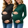 thumbnail image 1 of Maternity Tops Shirts Long Sleeve Maternity Pregnancy Clothes for Women 2-Pack, 1 of 5