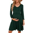 thumbnail image 1 of Women's Long Sleeve Maternity Dress Ruffle Maternity Clothes for Women, 1 of 4