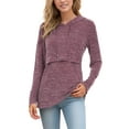 thumbnail image 1 of Women's Long Sleeve Maternity Nursing Tops Breastfeeding Shirt Hoodie, 1 of 5