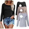 thumbnail image 1 of Women's Long Sleeve Maternity Nursing Tops Shirts Breastfeeding Clothes 3-Pack, 1 of 6