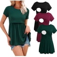 thumbnail image 1 of Women's Maternity Clothes Short Sleeve Nursing Tops Breastfeeding Shirts 3-Pack, 1 of 6