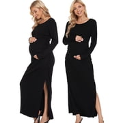 sachin and babi light blue dress Maternity Gown Long Sleeve