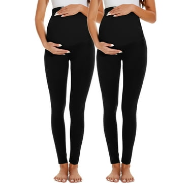 Smallshow Women's Maternity Leggings Casual Pregnancy Pants Clothes 2-Pack