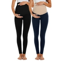 Smallshow Women's Maternity Leggings Casual Pregnancy Pants Clothes 2-Pack