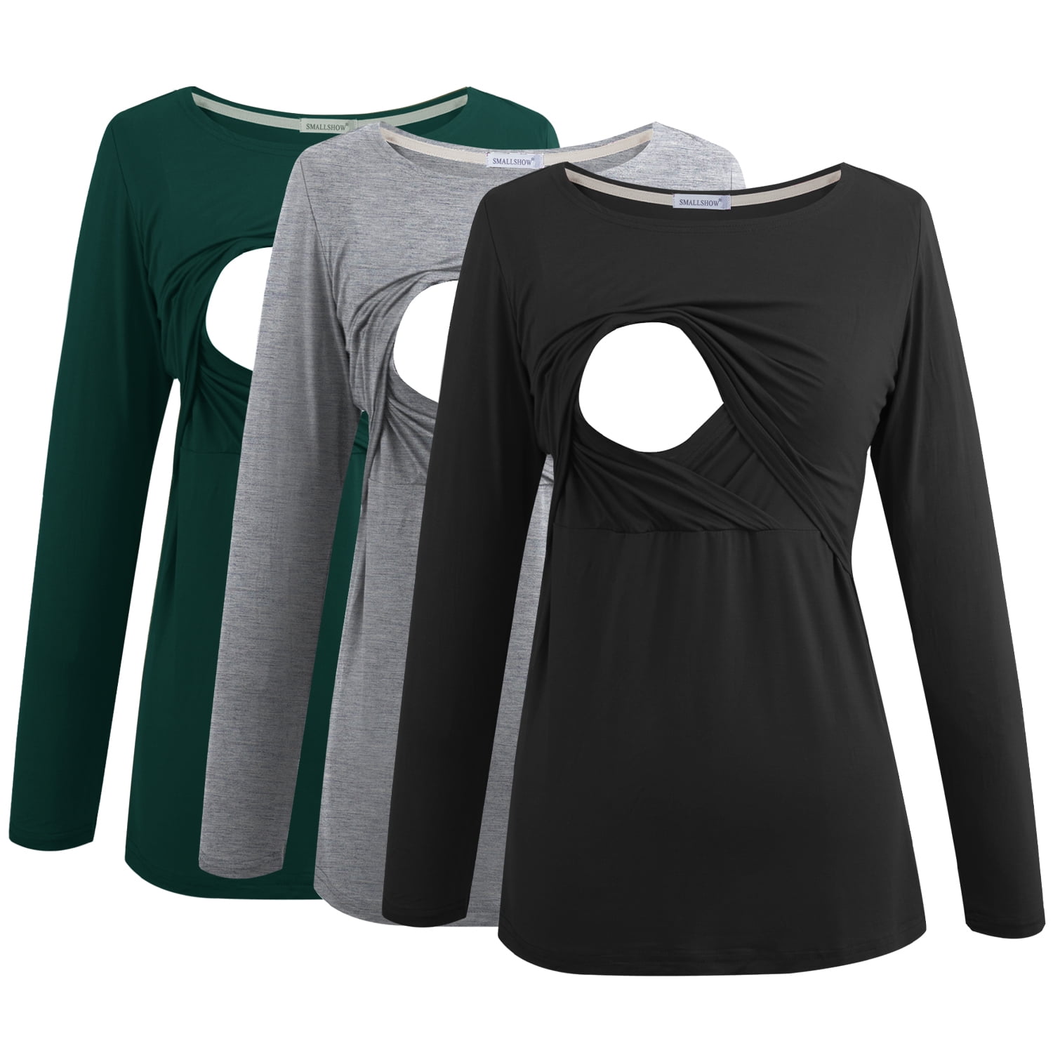 Smallshow Women's Maternity Long Sleeve Breastfeeding Nursing Tops