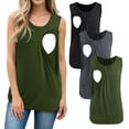thumbnail image 1 of Women's Maternity Nursing Tank Top Ruched Breastfeeding Clothes 3-Pack, 1 of 6