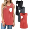 thumbnail image 1 of Women's Maternity Nursing Tank Top Ruched Breastfeeding Clothes 3-Pack, 1 of 5