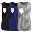thumbnail image 1 of Women's Maternity Nursing Tank Top Ruched Breastfeeding Clothes 3-Pack, 1 of 6
