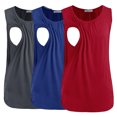 thumbnail image 1 of Smallshow Women's Maternity Nursing Tank Top Ruched Breastfeeding Clothes 3-Pack, 1 of 7