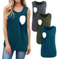 thumbnail image 1 of Women's Maternity Nursing Tank Top Ruched Breastfeeding Clothes 3-Pack, 1 of 7