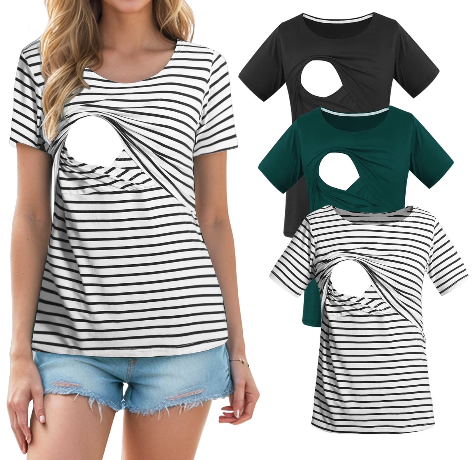 Women's Maternity Nursing Tops Clothes Breastfeeding T-Shirts