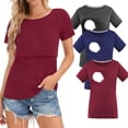 thumbnail image 1 of Women's Maternity Nursing Tops Clothes Breastfeeding T-Shirts 3-Pack, 1 of 7