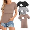 thumbnail image 1 of Women's Maternity Nursing Tops Clothes Breastfeeding T-Shirts 3-Pack, 1 of 7