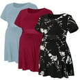 thumbnail image 1 of Women's Maternity Tops Shirts Short Sleeve Pregnancy Clothes 3-Pack, 1 of 7