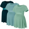 thumbnail image 1 of Women's Maternity Tops Shirts Short Sleeve Pregnancy Clothes 3-Pack, 1 of 7