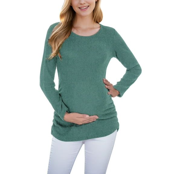 Women's Maternity Tops Sweaters Long Sleeve Knit Pregnancy Shirts Clothes