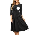 thumbnail image 1 of Women's Patchwork Maternity Nursing Dress 3/4 Sleeve Dress for Breastfeeding, 1 of 8