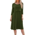 thumbnail image 1 of Women's Patchwork Maternity Nursing Dress 3/4 Sleeve Dress for Breastfeeding, 1 of 4