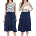 thumbnail image 1 of Women's Patchwork Maternity Nursing Dresses Sleeveless Breastfeeding Clothes, 1 of 5