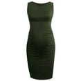 thumbnail image 1 of Women's Ruched Maternity Dress Clothes Sleeveless Bodycon Dress, 1 of 5