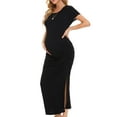 thumbnail image 1 of Women's Short Sleeve Maternity Dresses Clothes Split Pregnancy Maxi Dresses, 1 of 5