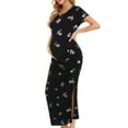 thumbnail image 1 of Women's Short Sleeve Maternity Dresses Clothes Split Pregnancy Maxi Dresses, 1 of 5