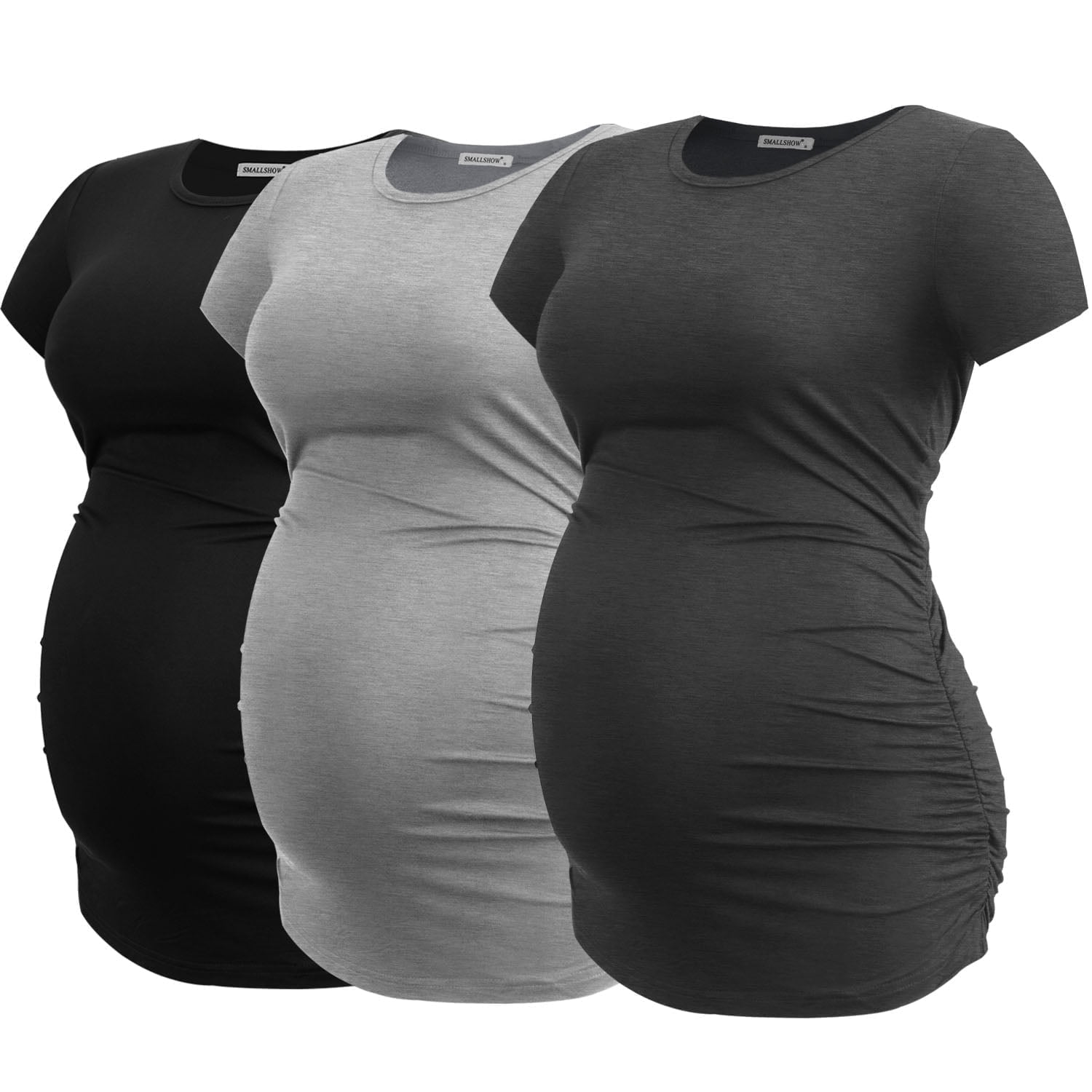 Top Premaman Con Spacco Laterale - Maglietta Maternità In Rayon Elastico Comoda E Morbida